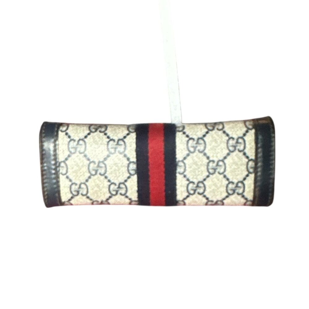 Authentic Vintage Gucci Sherry line Clutch Bag With Navy and Red Web Stripes - Picture 5 of 11